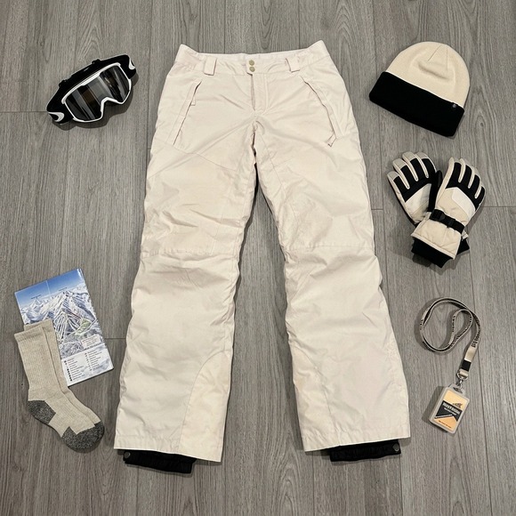 Columbia Pants - Columbia Womens Cream Waterproof Insulated Ski Snow Pants WL8037 Medium